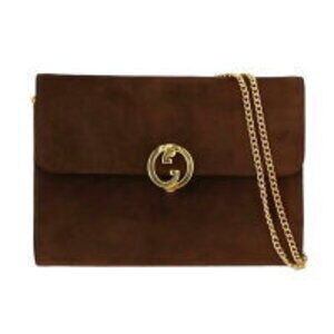 Gucci GG Ring shoulder bag brown suede